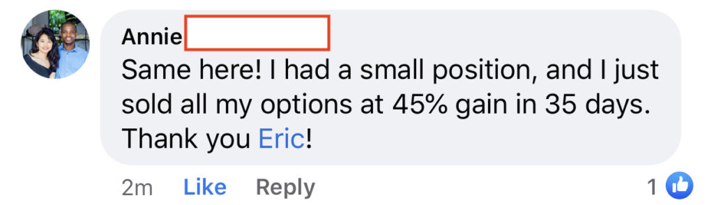 239 - Annie made 45% from CIEN in 35 days