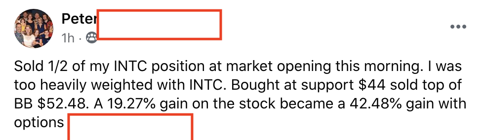 245 - Peter V made 42% from INTC