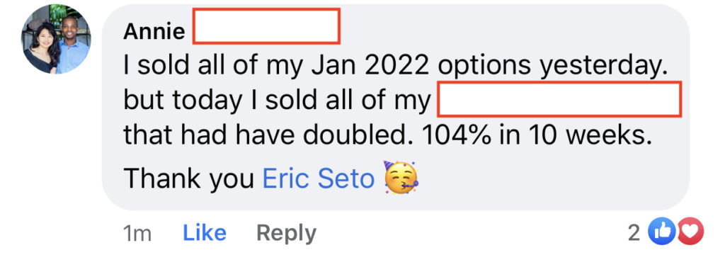 262 - Annie H made 104% in 10 weeks from INTC