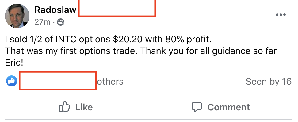 266 - Radek made 80% from INTC in 3 months