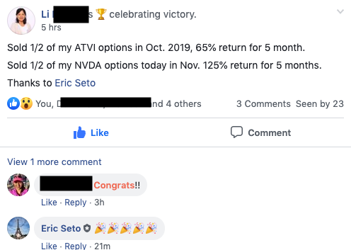 Li making 125% on NVDA