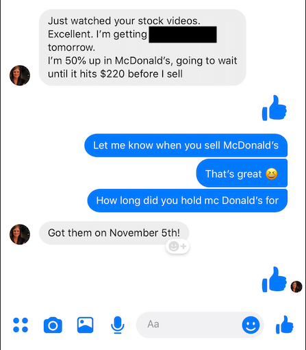 Stacey MCD 50% in 3 months