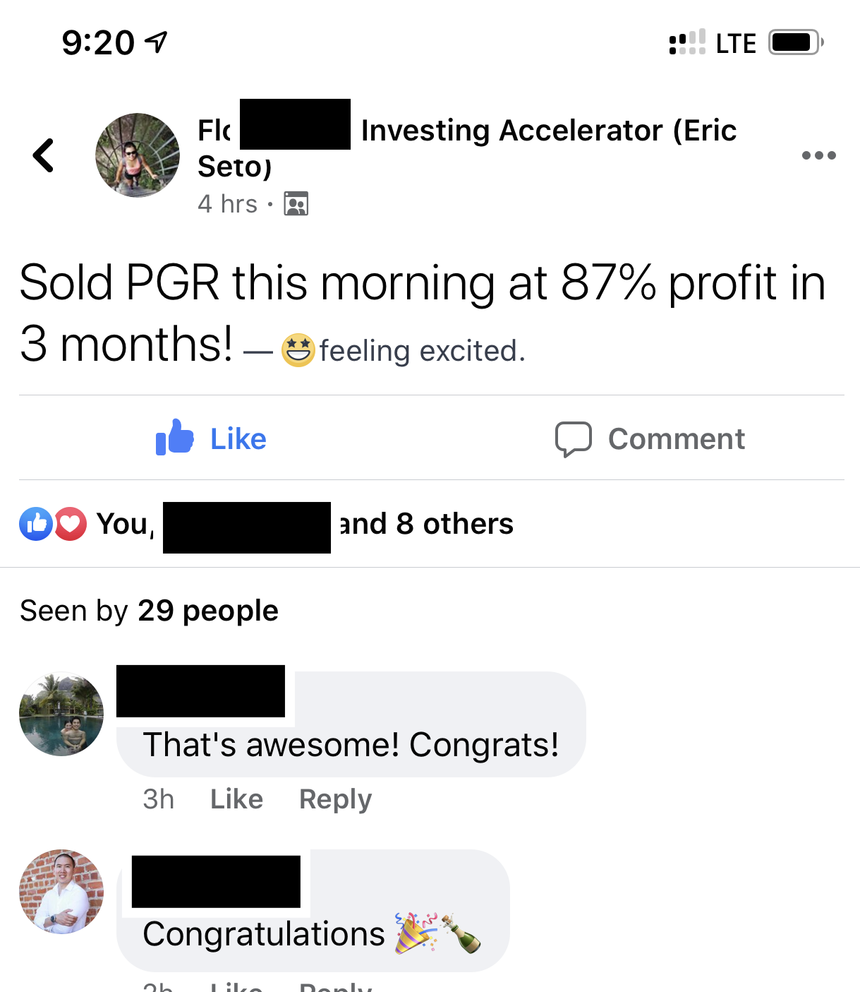 Flo PGR 87% in 3 months