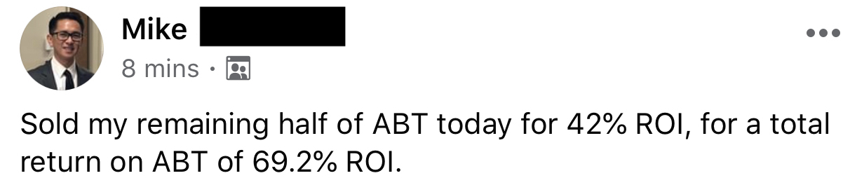 Mike makes 69% on ABT