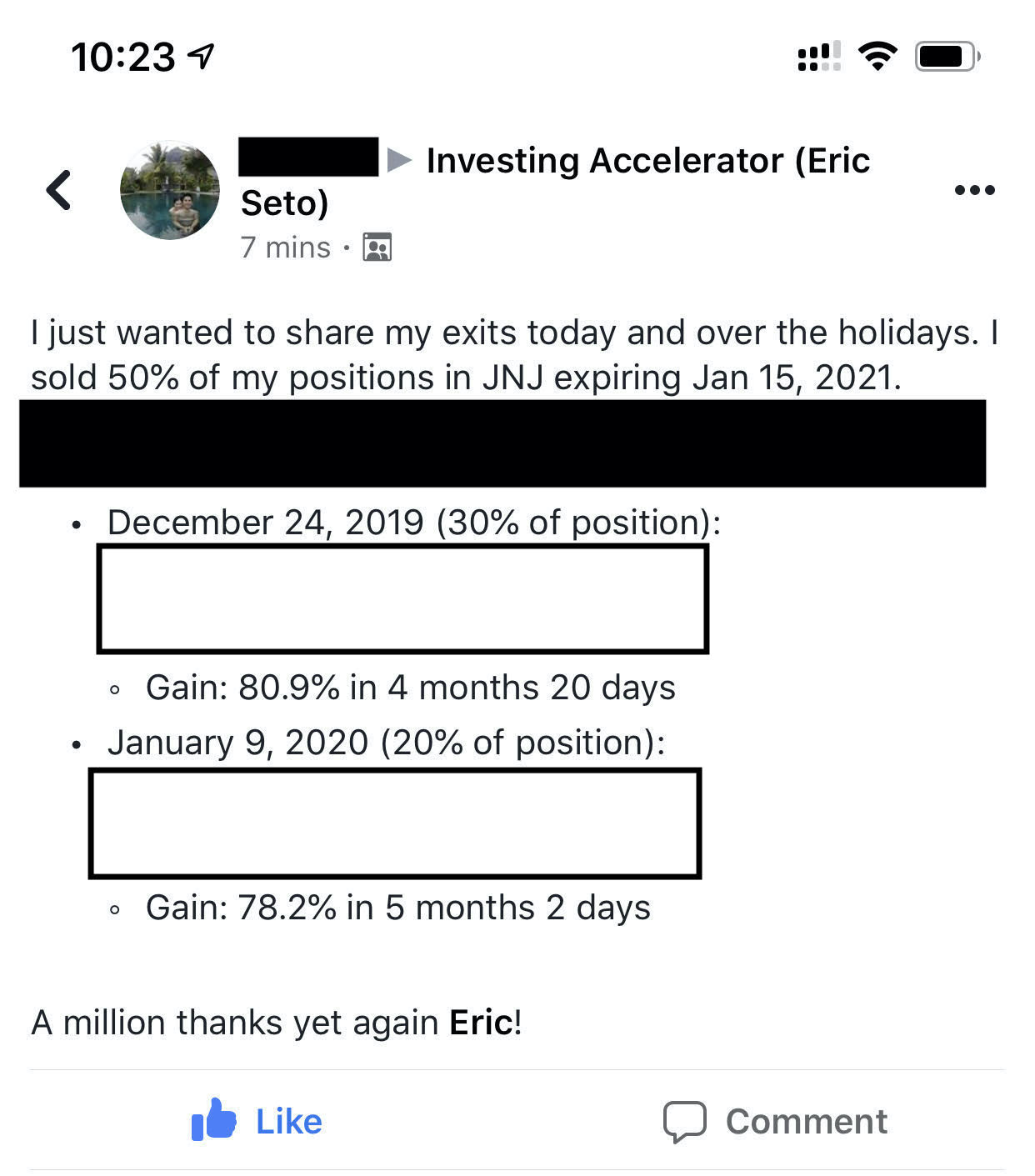Arian results on JNJ
