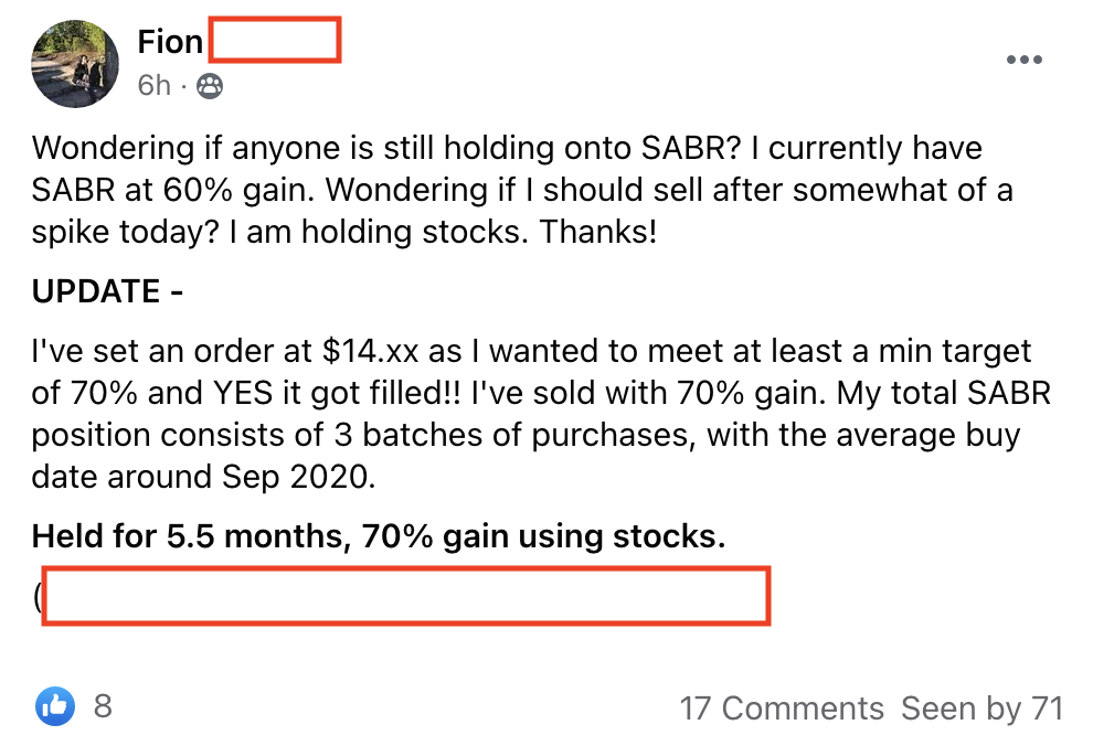 318 - Fion made 70% from AYX in 5.5 months