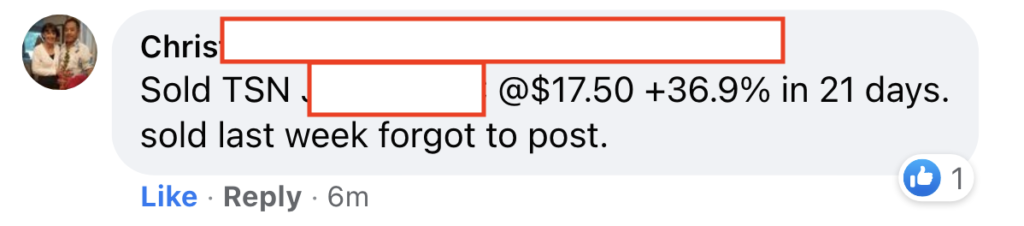 333 - Chris made 37% from TSN in 3 weeks