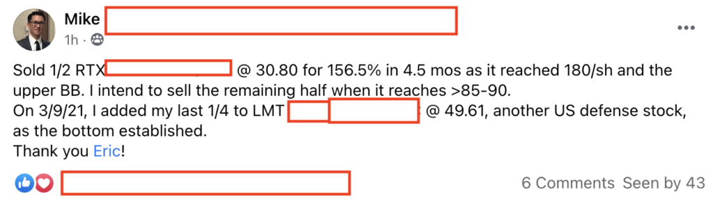 340 - Mike Seb made 156% from RTX in 4.6 months