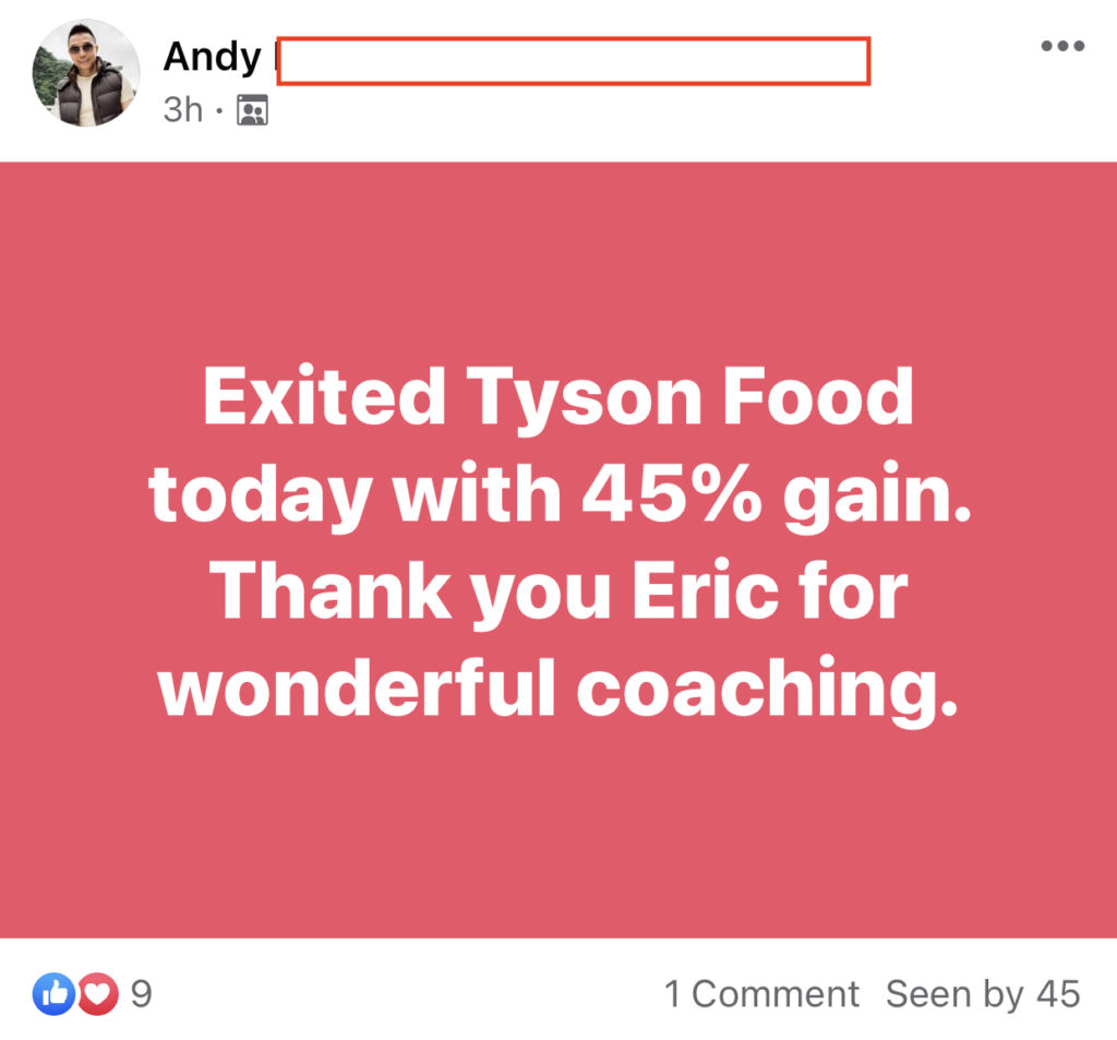 343 - Andy made 45% from TSN in 2 months