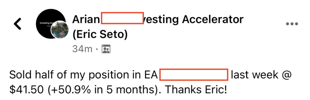358 - Arian made 50% from EA in 5 months