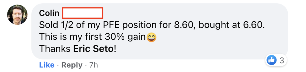371 - Colin made 30% from PFE in 2 months