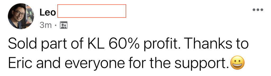 434 - Leo D made 60% from KL in 2 months