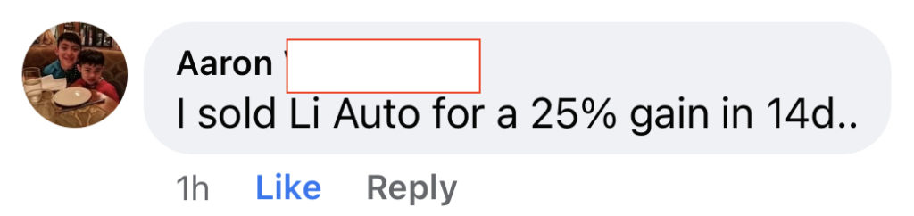 444 - Aaron W made 25% from Li in 14 days