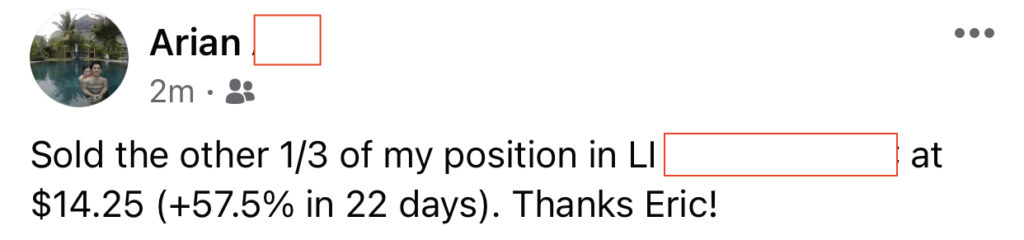 449 - Arian made 57% from Li in 1 month