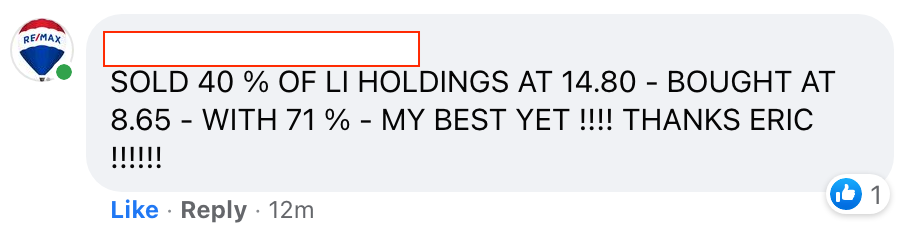 450 - Ron C made 71% from Li in 1 month