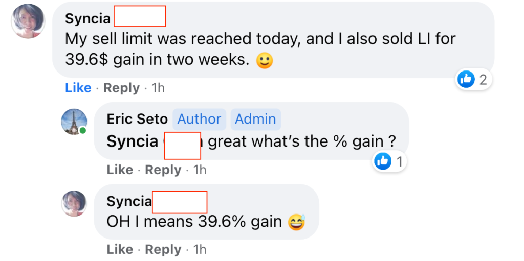 452 - Syncia made 39% from Li in 2 weeks