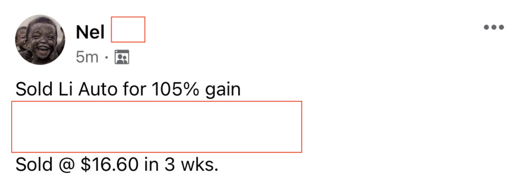 456 - Arnel made 105% from Li in 1 month