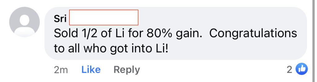 458 - Sri made 80% from Li in 1 month