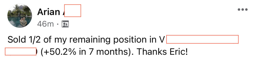 465 - Arian made 50% from V in 7 months