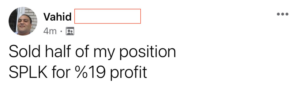 472 - Vahid made 19% from SPLK 1 month