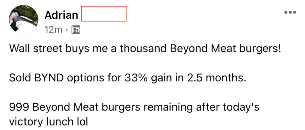 474 - Adrian made 33% from BYND in 2 months