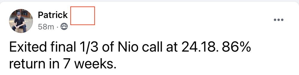 476 - Patrick made 86% from NIO in 2 months