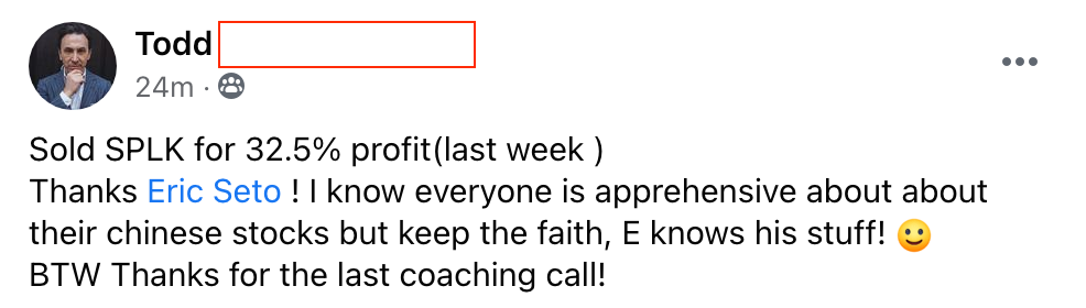 483 - Todd made 32% from SPLK in 2 months