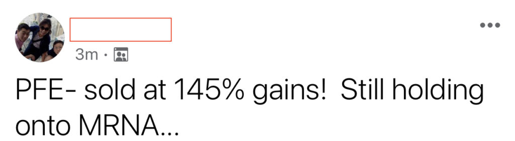 484 - Steve made 152% from PFE in 5 months