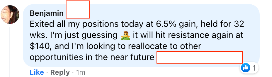 500 - Ben made 7% from KMB in 10 months