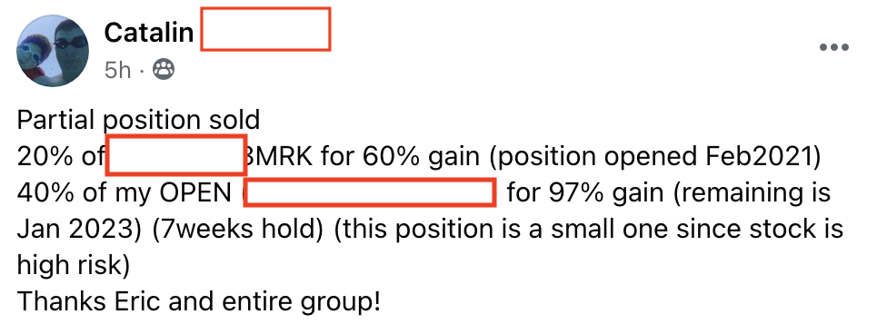 514- 515 Catalin made 60% from MRK in 8 months and 97% from OPEN in 2 months