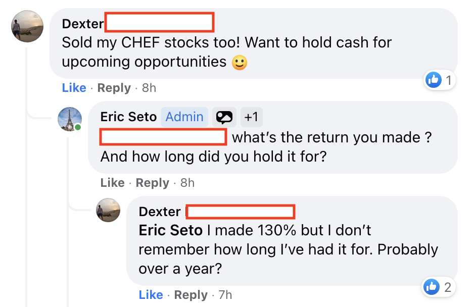 518 - Dexter made 130% from CHEF in 1 year