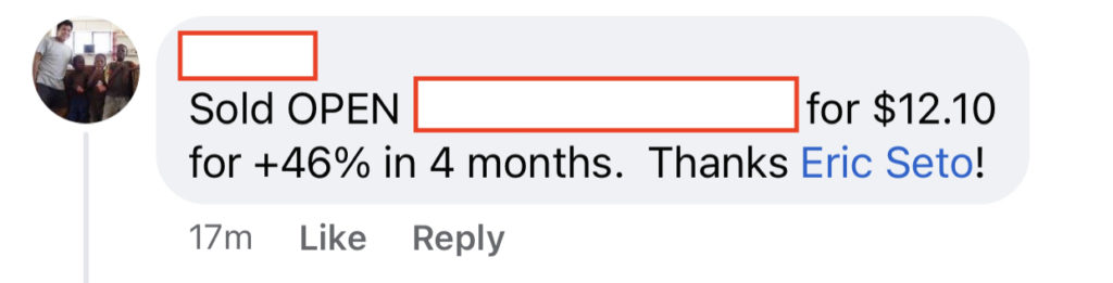535 - Jon M made 46% from OPEN in 4 months