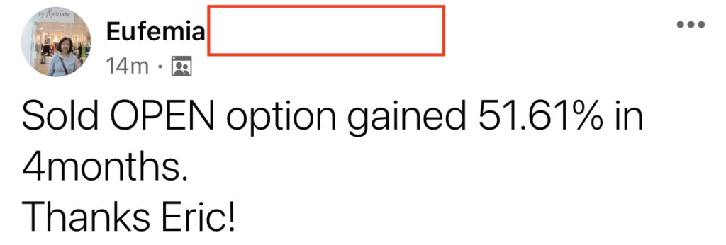 554 - Eufemia made 51% from OPEN in 4 months