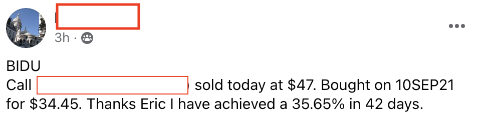 558 - Mun My made 35% from BIDU in 1.5 months
