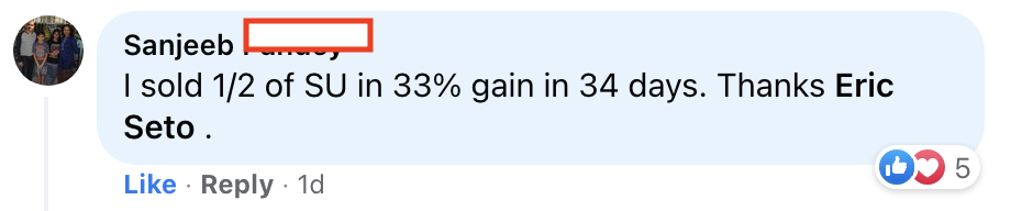 559 - Sanjeeb made 33% from SU in 1 month