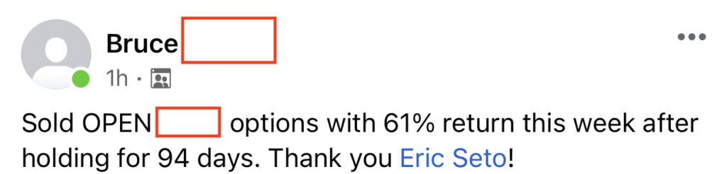 563 - Bruce made 61% from OPEN in 3 months