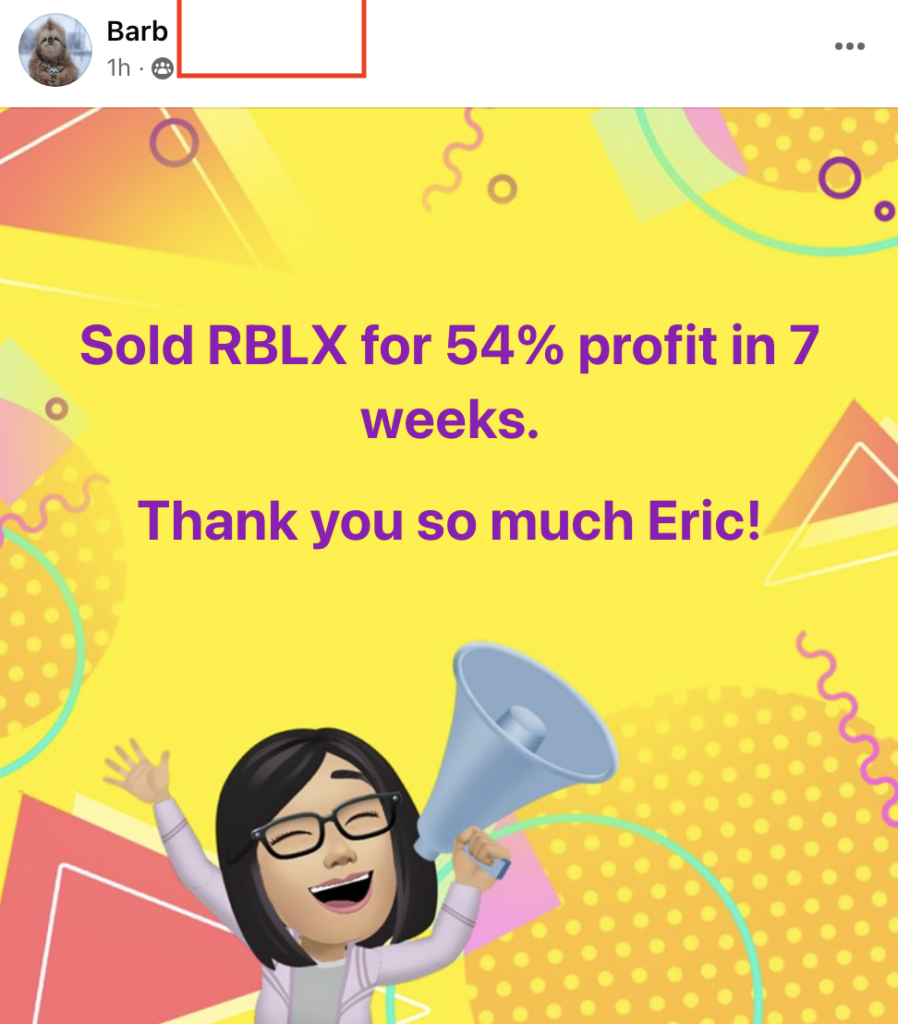 595 - Barb made 54% from RBLX in 2 months
