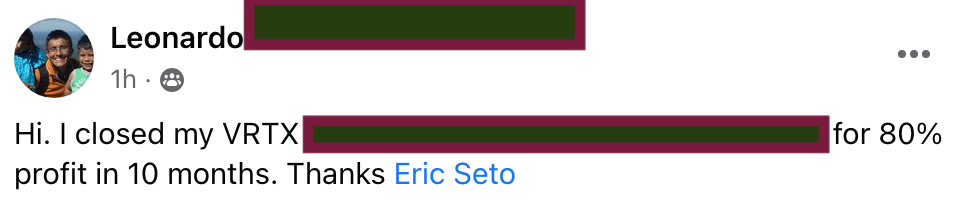 649 - Leo D made 80% from VRTX in 10 months