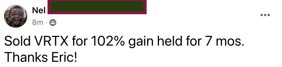 660 - Arnel made 102% from VRTX in 7 months
