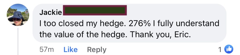 666 - Jackie W made 276% from PYPL put hedge position