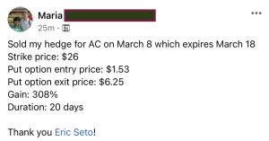 688 - Maria made 308% from AC in 1 month hedge 688 - Maria made 308% from AC in 1 month hedge