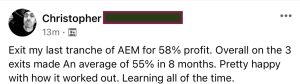 690 - Chris D made 58% from AEM in 8 months 690 - Chris made 58% from AEM in 8 months